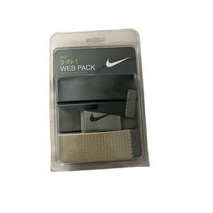 Triple Play: Nike Golf 3-in-1 Belt Trio in Black, Olive & Khaki